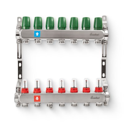 Коллектор из нержавеющей стали с расходомерами 7 вых 869218