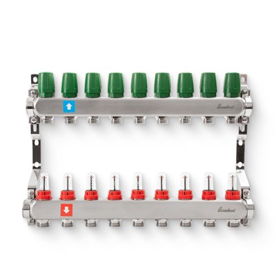 Коллектор из нержавеющей стали с расходомерами 9 вых 879516