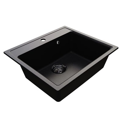 Мойкa ML-GMU04 УЛЬТРА прямоугольная, черный камень, 565*495 мм (глуб. чаши 175) 556721