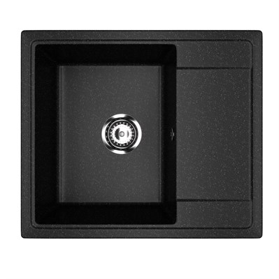 Мойкa ML-GMU05 УЛЬТРА с крылом, черный камень, 575*495 мм (глуб. чаши 190) 556728