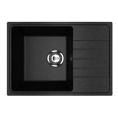 Мойкa ML-GMU06 УЛЬТРА с крылом, черный камень, 600*420 мм (глуб. чаши 170) 556732