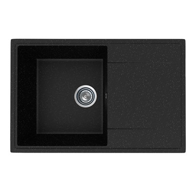 Мойкa ML-GMU07 УЛЬТРА с крылом, черный камень, 735*475 мм (глуб. чаши 175) 556736