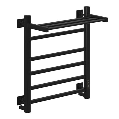 Полотенцесушитель MIXLINE FORTUNE  60х50 (таймер, 445 Вт, 5 перекладин + ПОЛКА) электрический ЧЕРНЫЙ 556428