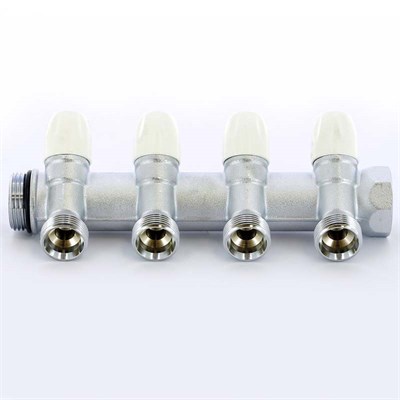 Коллектор НВ 1' 4х3/4'EK Н 50мм хромир. с вентилями 858284