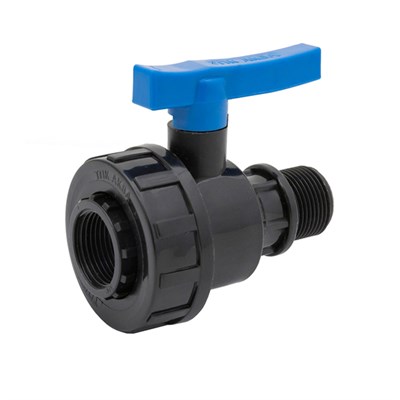 Кран шаровой вн/нар 1 1/4" - 1" ПЭ PN16 ТПК-АКВА 557031