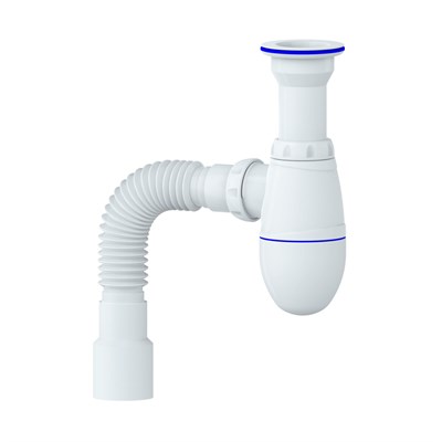 Сифон 1 1/2*40 В120P литой выпуск, с гофрой 40*40*50  UNICORN 557224