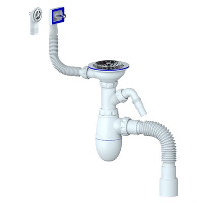 Сифон 3 1/2*40 B427P c носиком, круг и прямоуг перелив, с г/т 40*40*50 UNICORN(винт,шток,руч-пласт) 557227