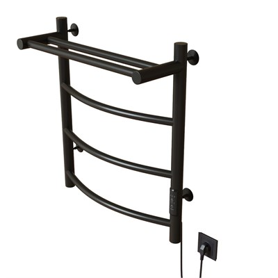 Полотенцесушитель MIXLINE CAPELLA  60х50 (таймер, 251Вт, 3 перекладины + ПОЛКА) электрический ЧЕРНЫЙ 557156