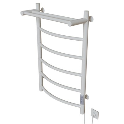 Полотенцесушитель MIXLINE CAPELLA  80х50 (таймер, 336Вт, 5 перекладин + ПОЛКА) электрический БЕЛЫЙ 556352
