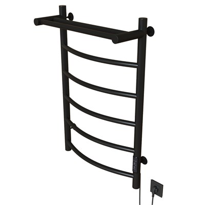 Полотенцесушитель MIXLINE CAPELLA  80х50 (таймер, 336Вт, 5 перекладин + ПОЛКА) электрический ЧЕРНЫЙ 556353