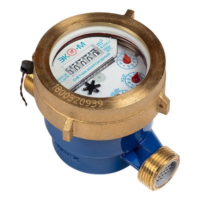 Счетчик для воды СХВ-15М мокроходный С ГЛИЦЕРИНОМ (монтаж. длина 110 мм, с монт.комп) ЭКОМЕРА 547508