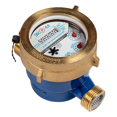 Счетчик для воды СХВ-20М мокроходный С ГЛИЦЕРИНОМ (монтаж. длина 130мм, с монт.комп.) ЭКОМЕРА 555396