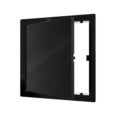 Люк ревизионный пластиковый нажимной  172*172 с  фланцем 150*150  L1515N Black EVECS 557505