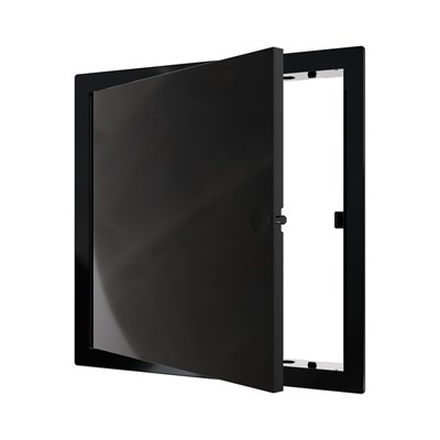 Люк ревизионный пластиковый нажимной  224*224 с  фланцем 200*200  L2020N Black EVECS 557515