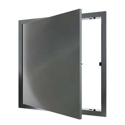 Люк ревизионный пластиковый нажимной  327*327 с  фланцем 300*300  L3030N Gray EVECS 557522