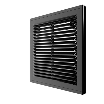 Решетка вент. 210*210 2121Р Black ж/наклонные с сеткой, разъемная ERA 557533