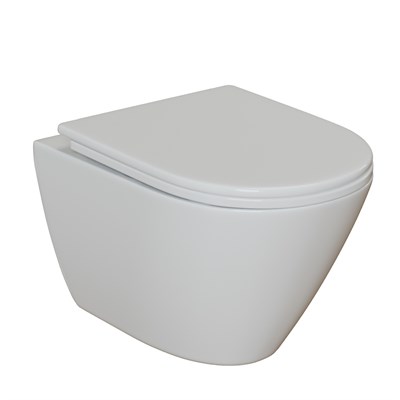 Унитаз подвесной безободковый WAVE WEST Tornado3.0 сид. дюропласт, м/л, быстр, БЕЛЫЙ глянец (L) 556407