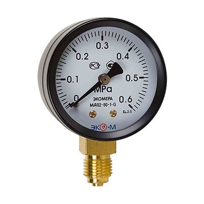 Манометр 50х1/4''  6 бар МД02 (нижн радиал подкл, корпус сталь, минстекло) ЭКОМЕРА 557553