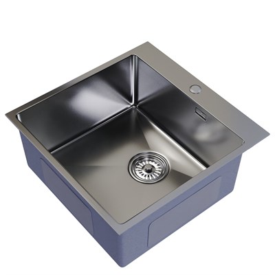 Мойка настол.монтаж 50х50 (2,0) вып 3 1/2  MIXLINE PRO 20см с сифоном (сатин) 556573