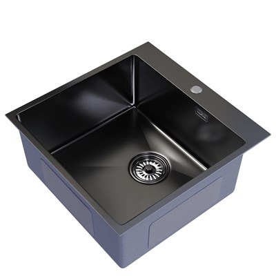 Мойка настол.монтаж 50х50 (2,0) вып 3 1/2  MIXLINE PRO 20см с сифоном (черный графит) 556575