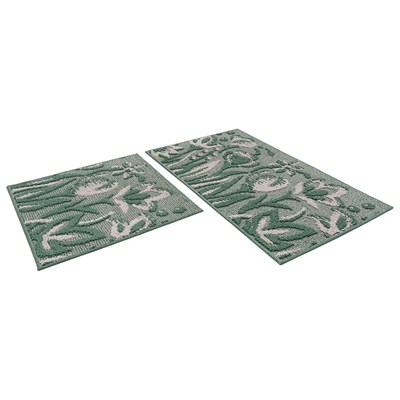 Набор ковриков д/ванной Shahintex LOOP ITALIANO  50*80+50*50 "цветы" зеленый 557720