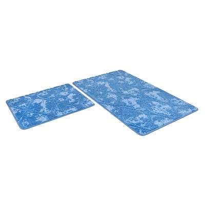 Набор ковриков д/ванной Shahintex Vintage  60*100+60*50 синий (02) 557717