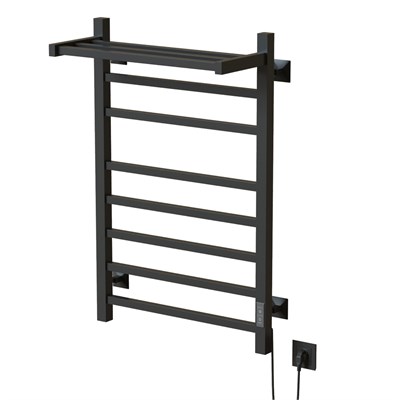 Полотенцесушитель MIXLINE FORTUNE  80х50 (таймер, 560 Вт, 7 перекладин + ПОЛКА) электрический ГРАФИТ 557657