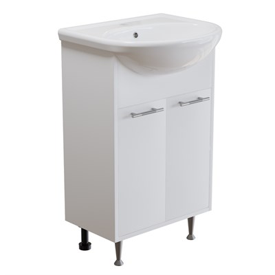 Тумба д/ванной "АлАн-55" белый 2 створки  под раковину Уют-55 (Rosa) (ЛДСП) (разбор) 557681