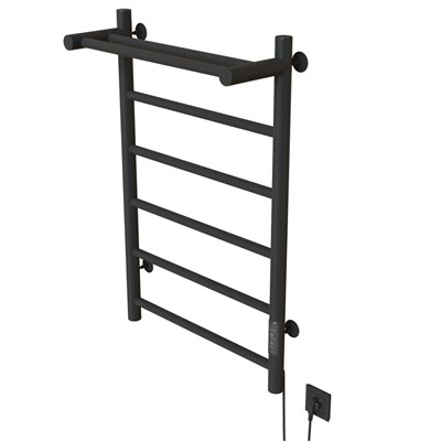 Полотенцесушитель MIXLINE VEGA  80х50 (таймер, 318Вт, 5 перекладин + ПОЛКА) электрический ГРАФИТ 557654