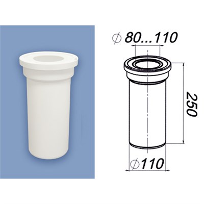 Труба фановая прямая 110  L250 Т110.00.00 Уклад 557803