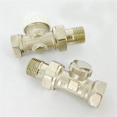 Комплект прямых вентилей НВ 1/2" для подключения радиатора, термостатический 864247