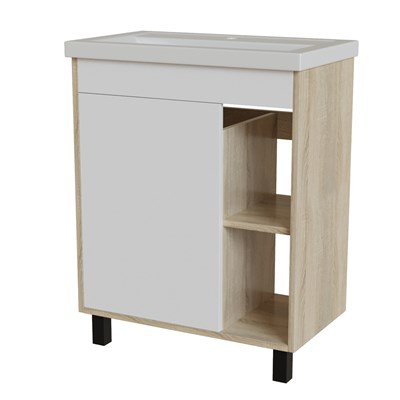 Тумба д/ванной "МИЛТОН-70" Дуб сонома/белый под рак. Фостер 70 (Kirovit) (ЛДСП /ПВХ) 557620