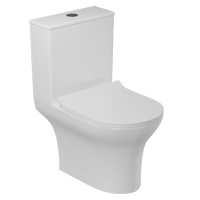 Унитаз-моноблок безободковый WAVE STAR, гор,ниж,2-кн.арм,сид.дюро,м/л,быстр,БЕЛЫЙ глянец NEW 557065