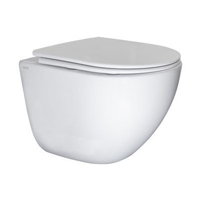 Унитаз подвесной безободковый WAVE RONDO Tornado3.0 сид. дюропласт, м/л, быстр, БЕЛЫЙ глянец (XL) 557186