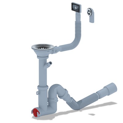 Сифон 3 1/2*40 Ani прямоточ, с носиком,гиб.круг. и прямоуг пер,с гофрой 40*40/50 F1045SA15 АНИ пласт 558179