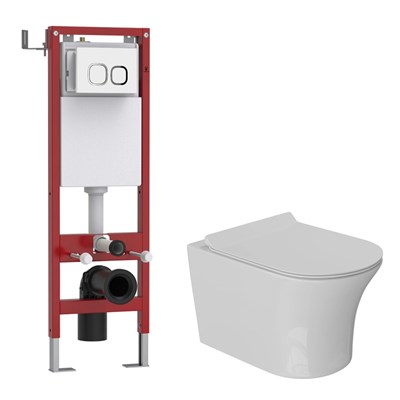 Комплект WAVE "Система инсталляции МЕХАНИКА 380+унитаз "STAR"+квадратная кнопка A1 белая" 558181