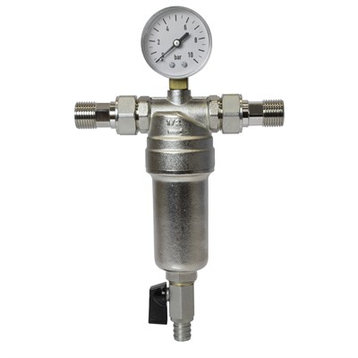 Фильтр самоочищающийся 1/2'' нар/нар с манометром VRT 556912