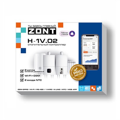 Контроллер отопительный GSM/Wi-Fi ZONT H-1V.02 860464