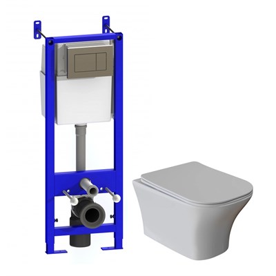 Комплект "Система инсталляции УКЛАД с кнопкой хром блестящий СИ 01.04.54.00.1 + унитаз CITY WAVE" 558260