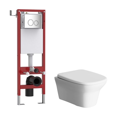 Комплект WAVE "Система инсталляции МЕХАНИКА 380+унитаз "STONE"+круглая кнопка W3 хром" 558459