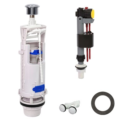 Арматура к смыв. бачку 2-Кноп WAVE, хром кнопка (клапан наполн. унив., бок./нижн. подкл.1/2) WArm.01 557748