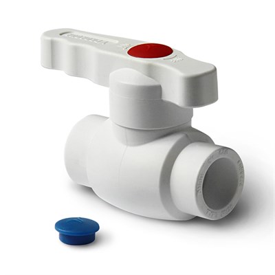 Кран 32 шаровой Standart белый, ручка 884558