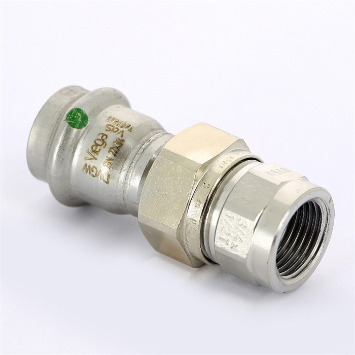 Муфта пресс-В 22x1/2' с разъемным соединением и плоск. прокладкой нерж.сталь Sanpress Inox SC-Contur 878887