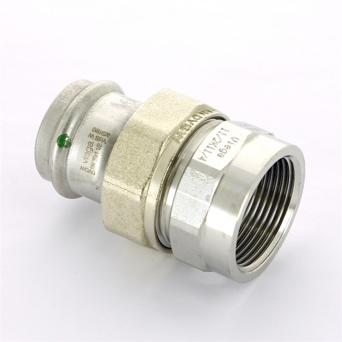 Муфта пресс-В 35x1'1/4 с разъемным соединением и плоск. прокладк. нерж.сталь Sanpress Inox SC-Contur 872271