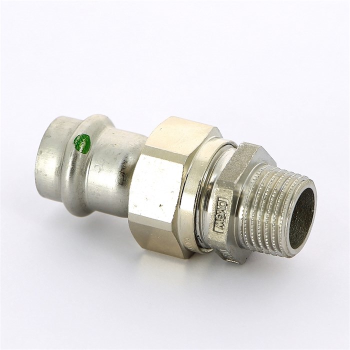 Муфта пресс-Н 18x1/2' с разъемным соединением и плоск. прокладкой нерж.сталь Sanpress Inox SC-Contur 861156