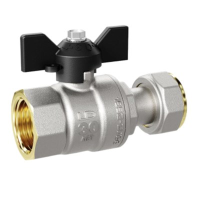 Кран ВВ 3/4" с накидной гайкой Pride, стандартный проход, бабочка 859381