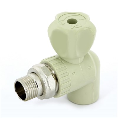 Кран для радиаторов угловой сварка-Н 20x1/2" с разъёмным соединением 865037