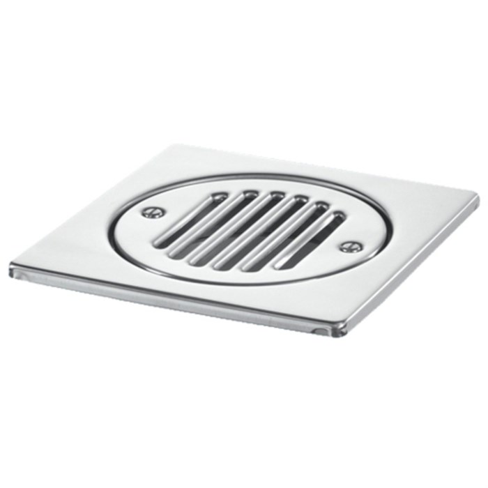 Насадка сливная (L150ммх150мм, полированная нержавейка) усиленная с привинченной решёткой; цвет-хром 862472