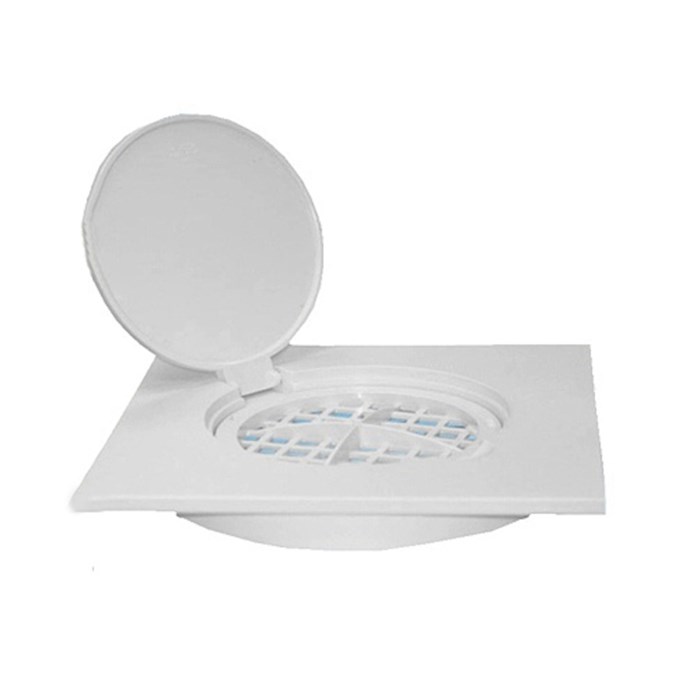 Насадка сливная (L200ммх200мм, пластик) с декоративной заглушкой и решёткой; цвет-белый. Для изделия 866296