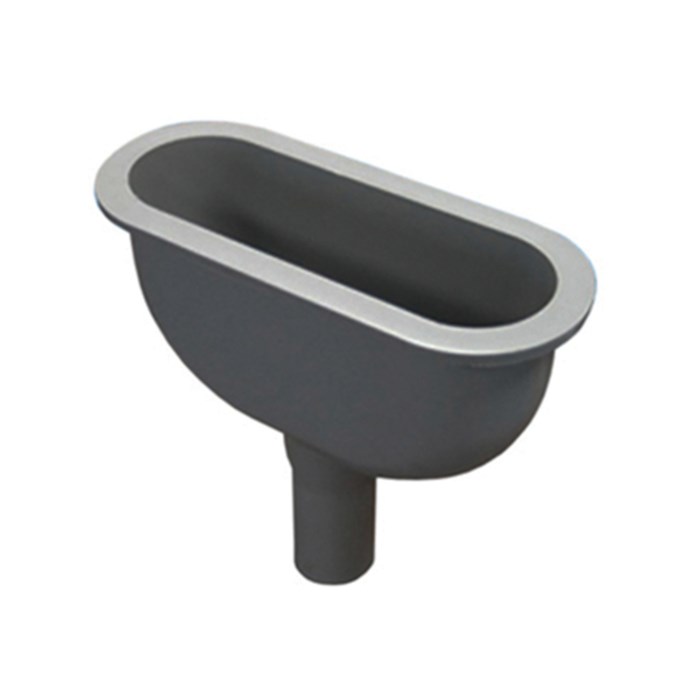 Овальная (265ммх110мм) приемная воронка; выход Дн=50мм; цвет-серый 857025